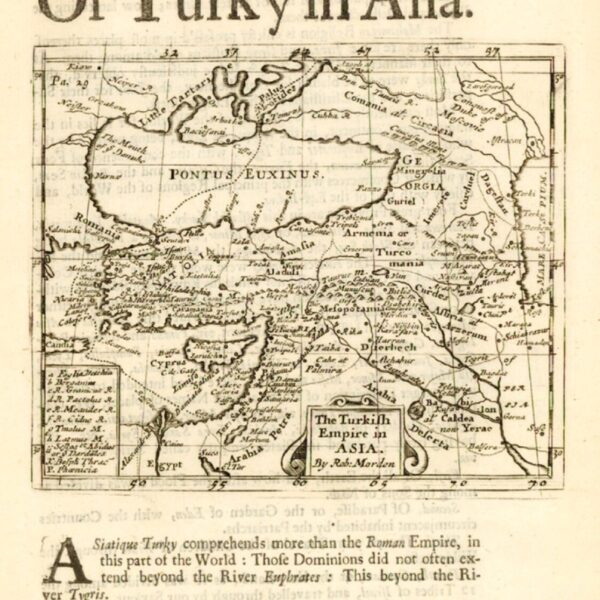 Anadolu Haritası'nda Çanakkale Boğazı ve Troya (1687, Robert Morden)