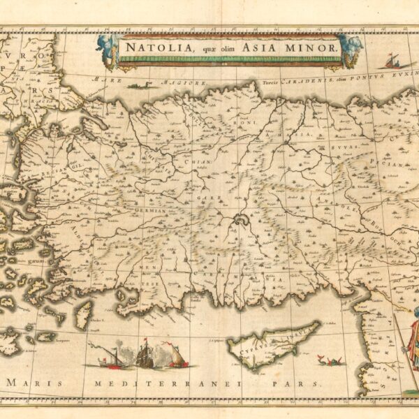 Anadolu'daki Beyliklerin Olduğu Bölgeleri Gösteren Harita (1640, Willem Janszoon)