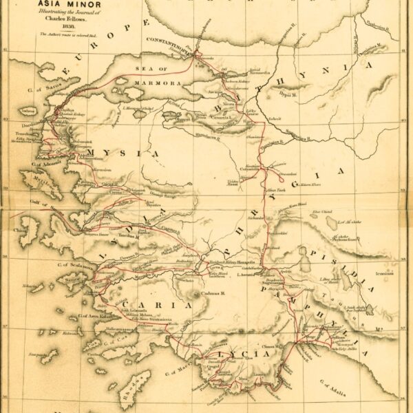 Batı Anadolu Ulaşım Yolları (1838, Charles Fellows)