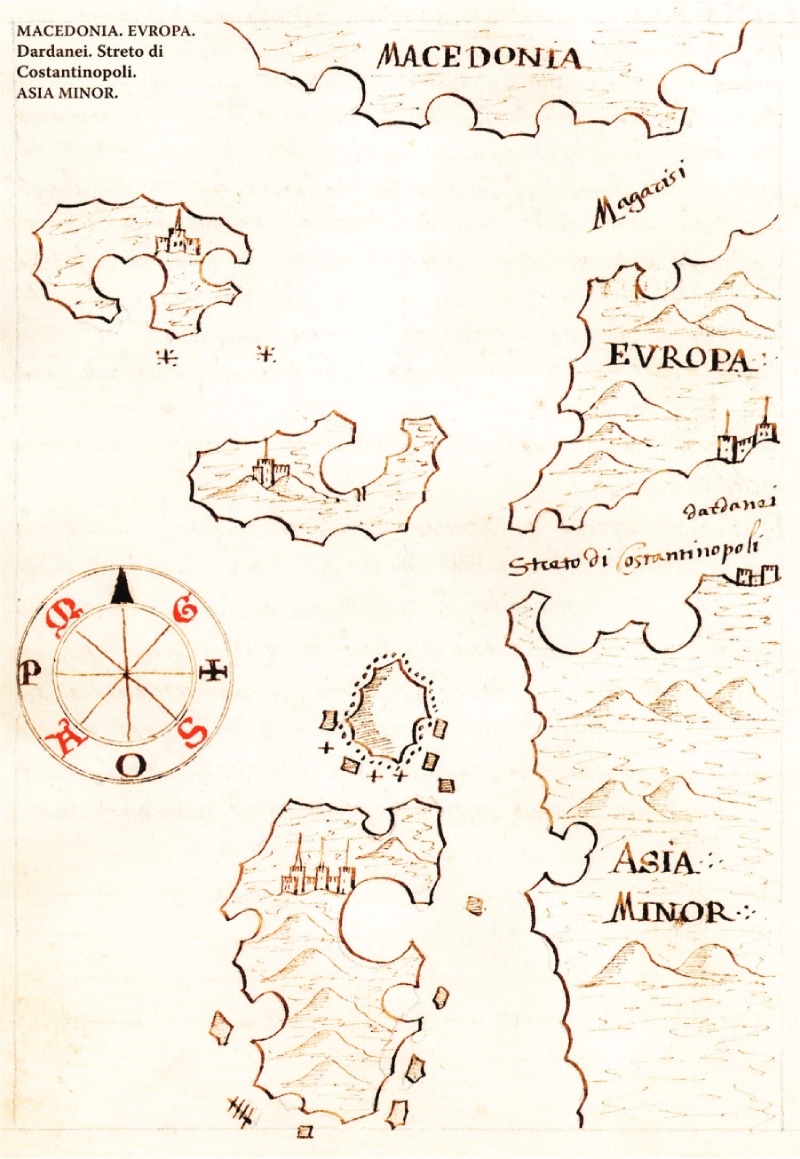 Bozcaada ve Çanakkale Boğazı (1540, Antonio Millo)