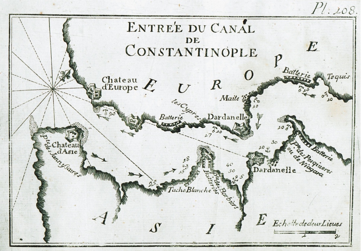 Çanakkale Boğazı ve Kaleleri (1804, Joseph Roux)