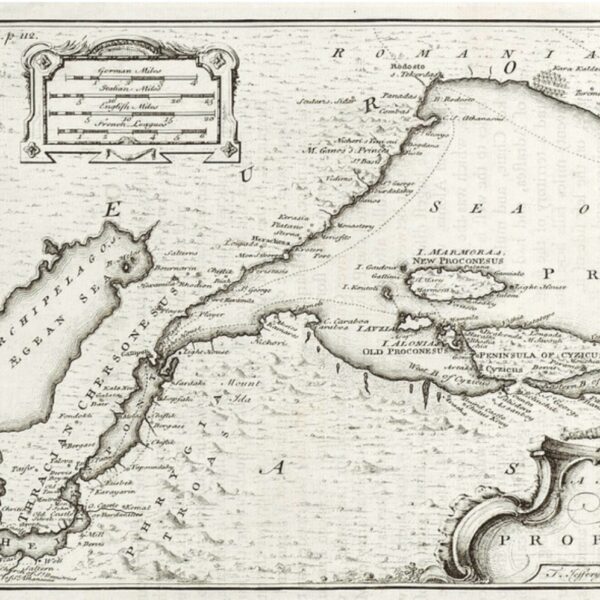 Çanakkale Boğazı ve Marmara (1740, Richard Pococke)