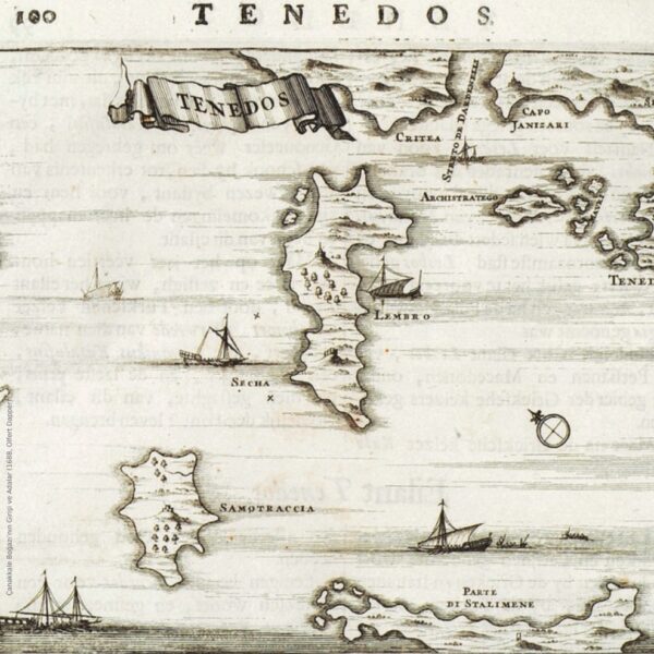 Çanakkale Boğazı'nın Girişi ve Adalar (1688, Olfert Dapper)