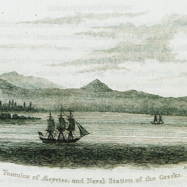 Denizden Aestes Tümülüsü ve Greklerin Kamp Alanı Olduğuna İnanılan Troya Ovsı'nın Başlangıcı (1801, Edward Daniel Clarke)